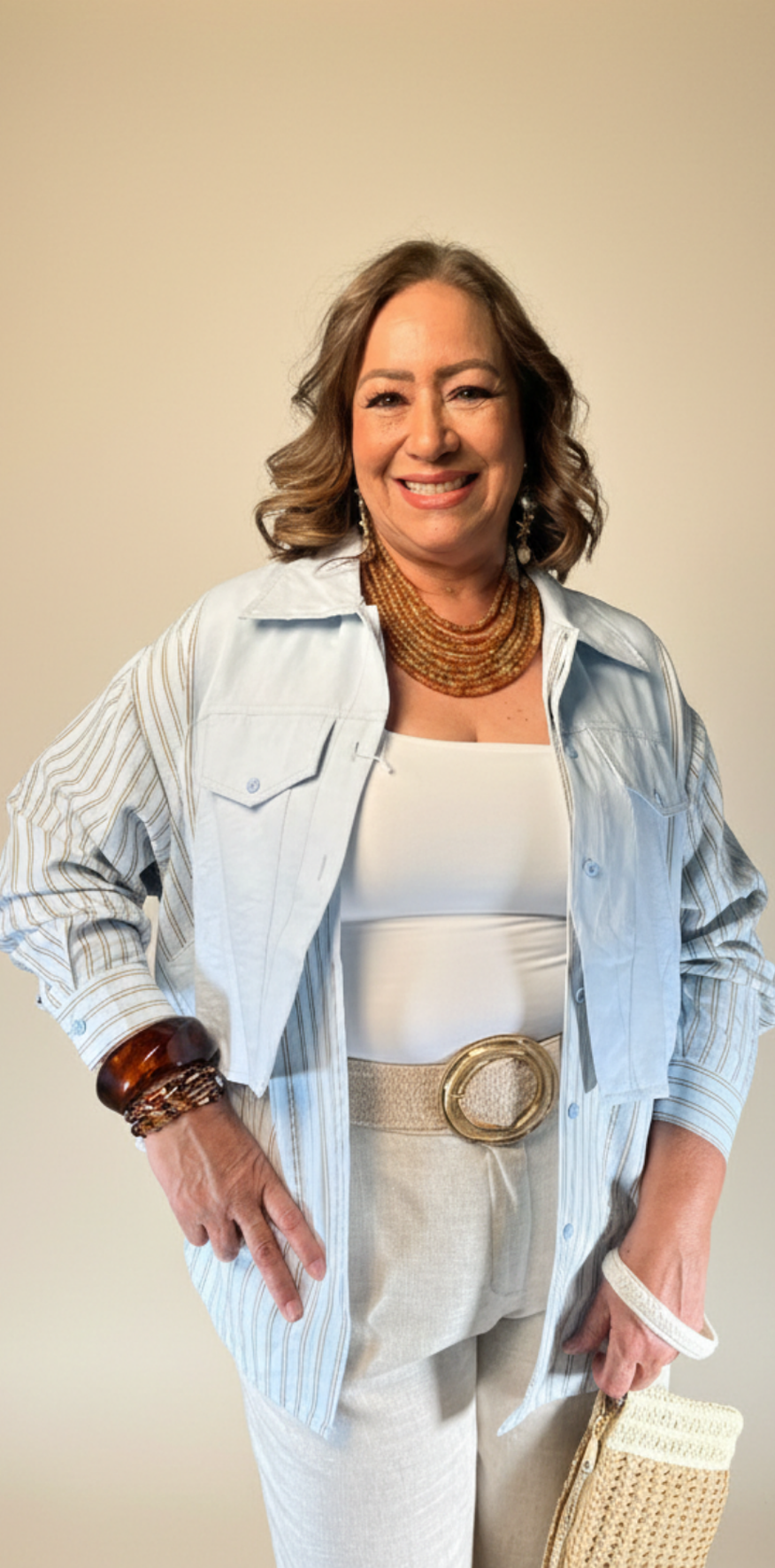 Indigo Striped Blouse