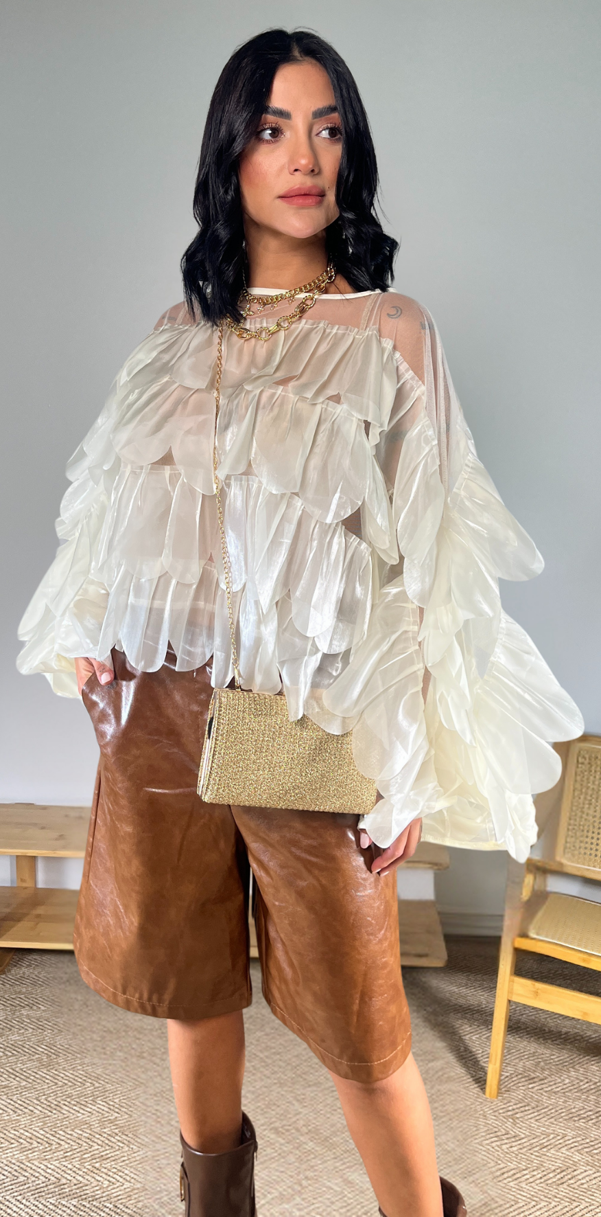 Creme Sheer Blouse