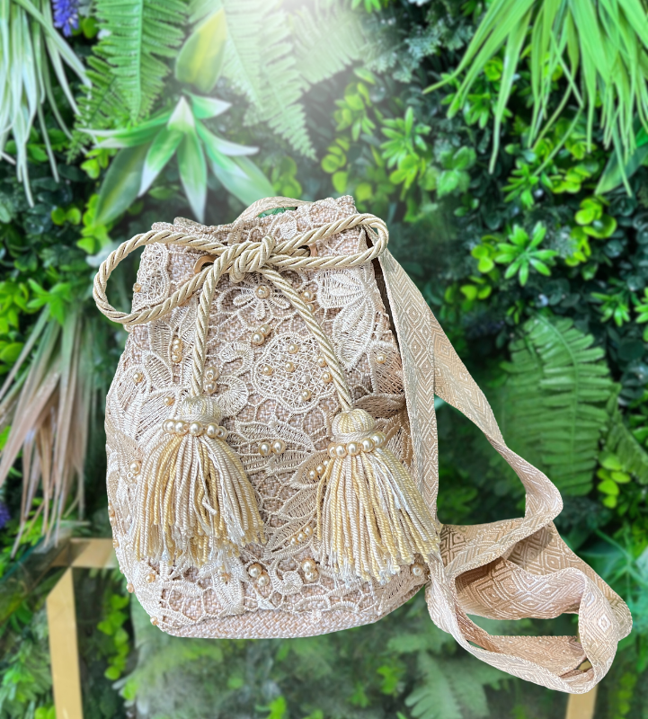 Beige Lace Bag