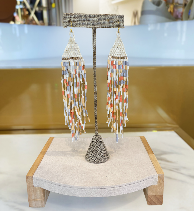 Creme Beads Earrings