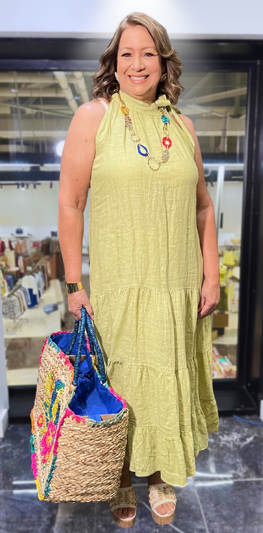 Green Lino Dress