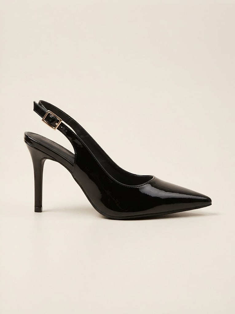 Glossy Slingback Stiletto Pumps