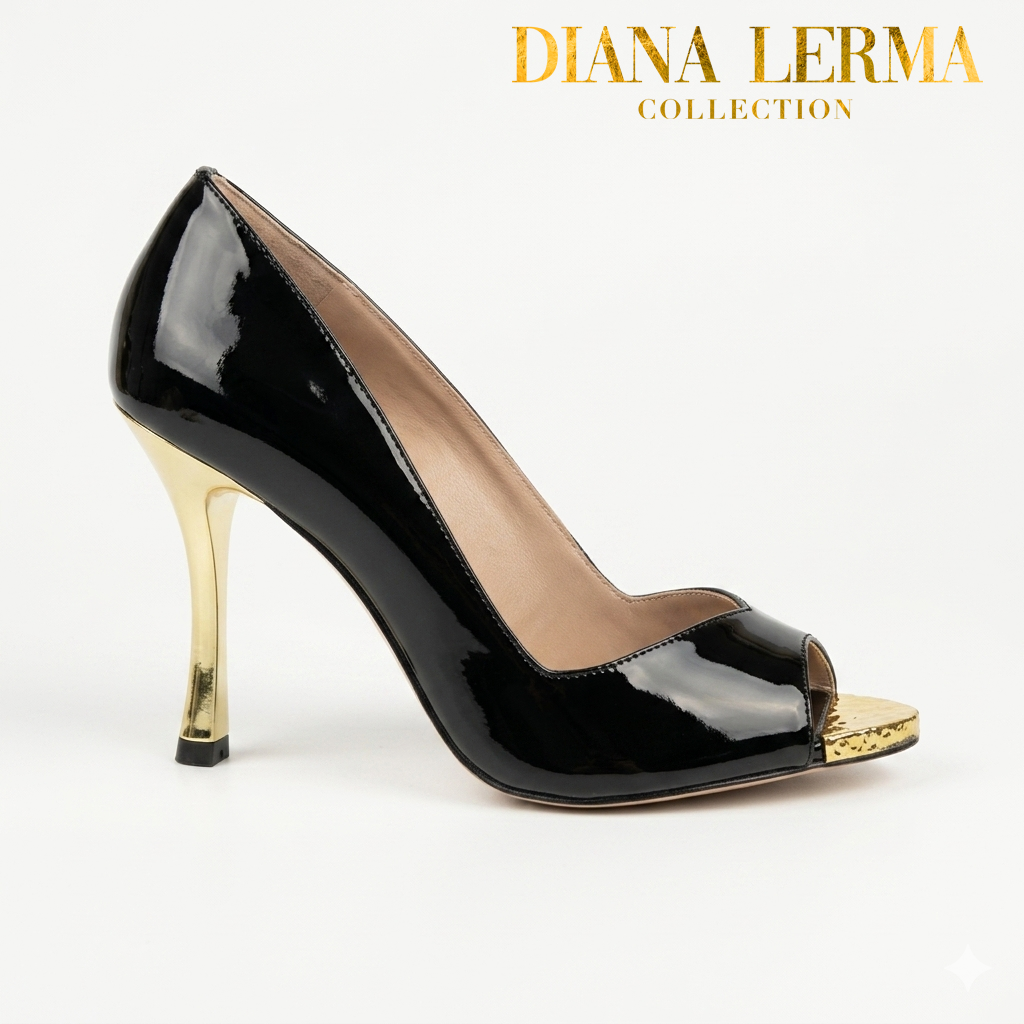 Glossy Gold Heels