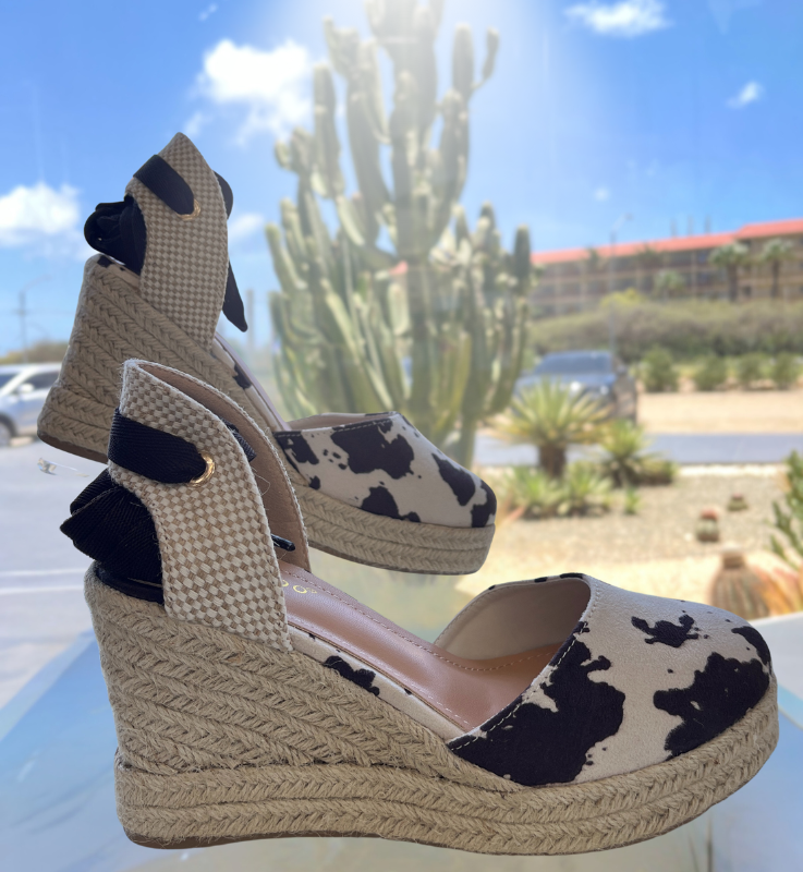 Cow Print Wedges