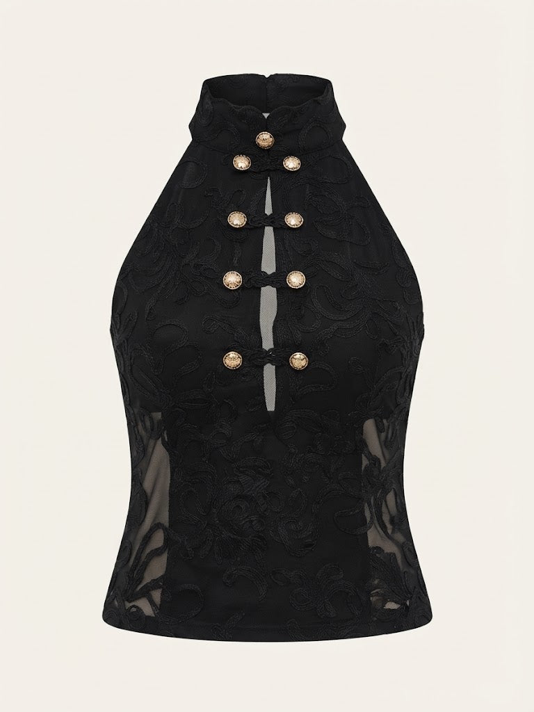 Lace High Neck Blouse