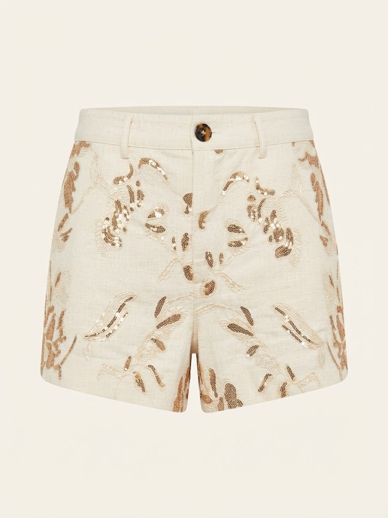 Sequin Embroidered Shorts