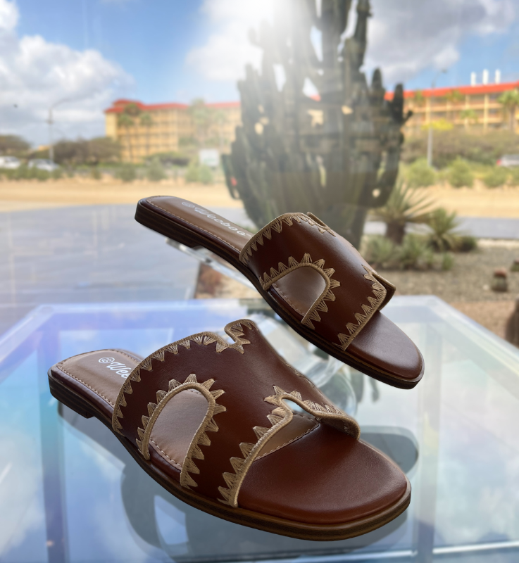 Brown Slide Sandals