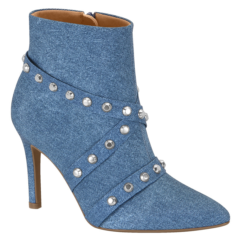 Denim Studded Boots