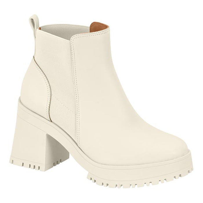 White Block Heel Boots
