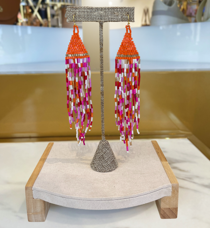 Orange Beads Earrings
