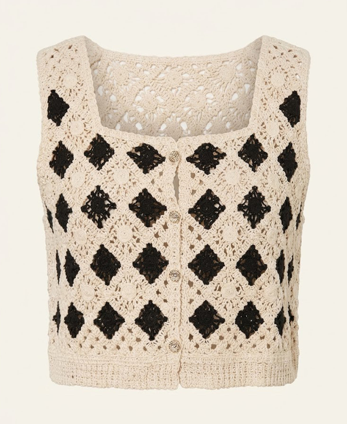 Diamond Crochet Sleeveless Top