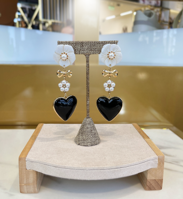 Black Heart Earrings