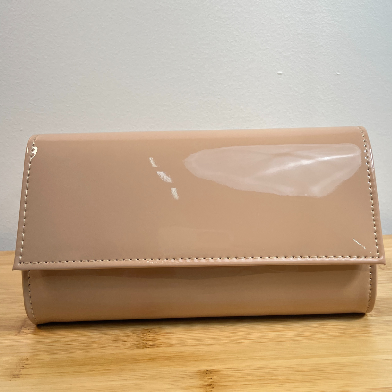 Glossy Beige Clutch