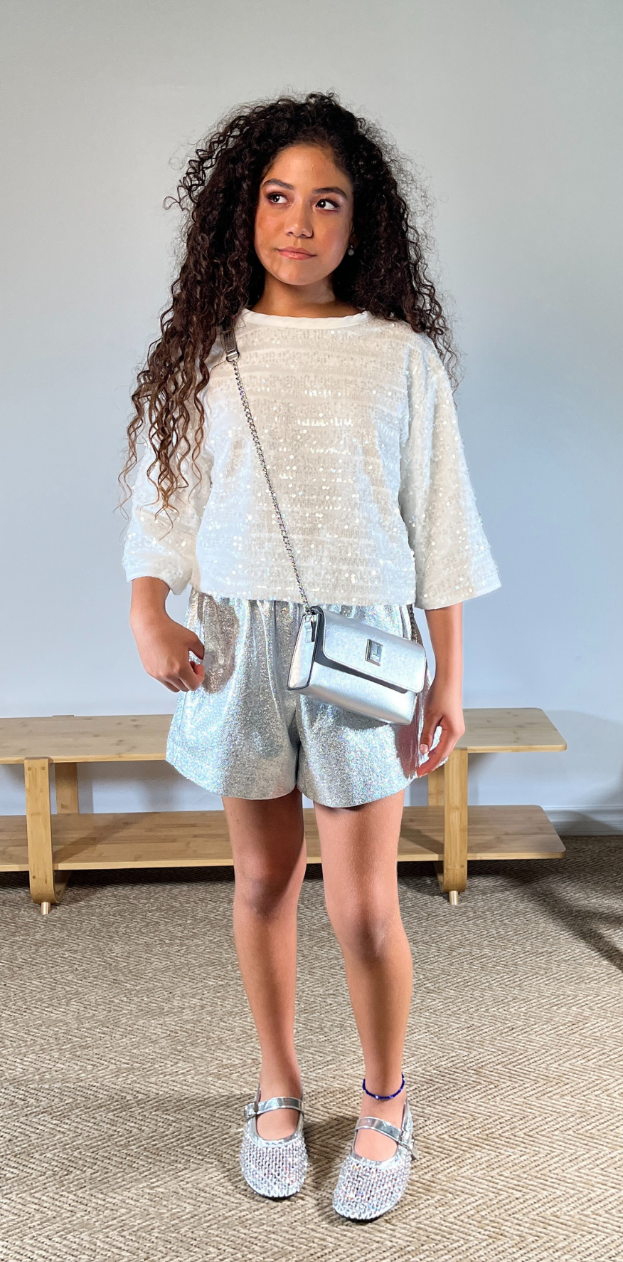 Metallic Silver Short