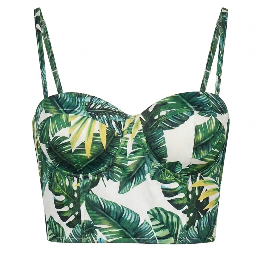 Tropical Print Corset Top