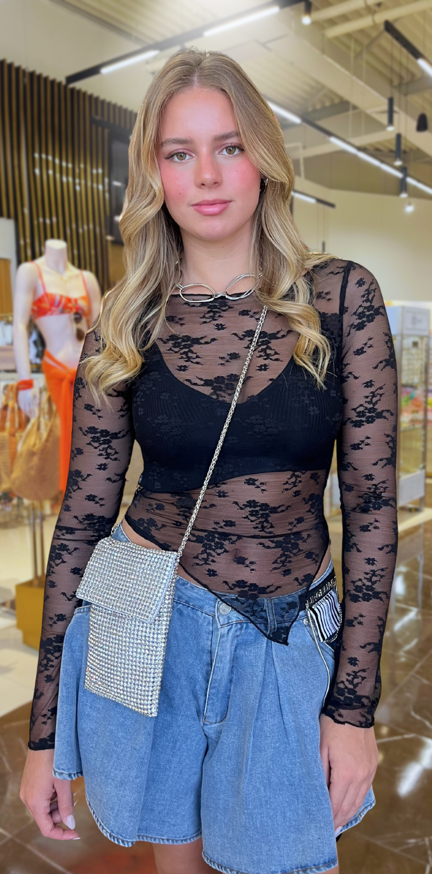 Black Mesh Bodysuit
