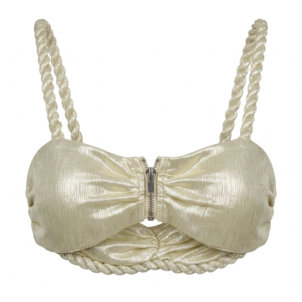 Champagne Zipped Crop Top