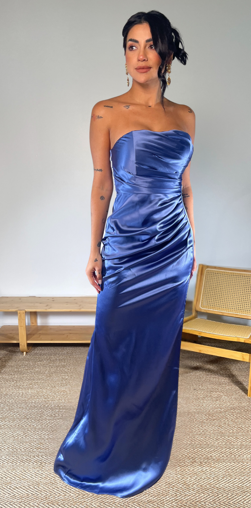Glossy Blue Dress
