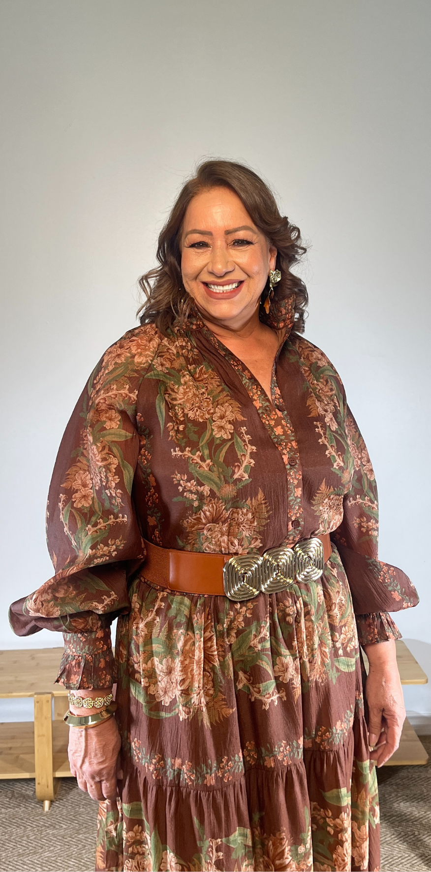 Fall Floral Print Blouse