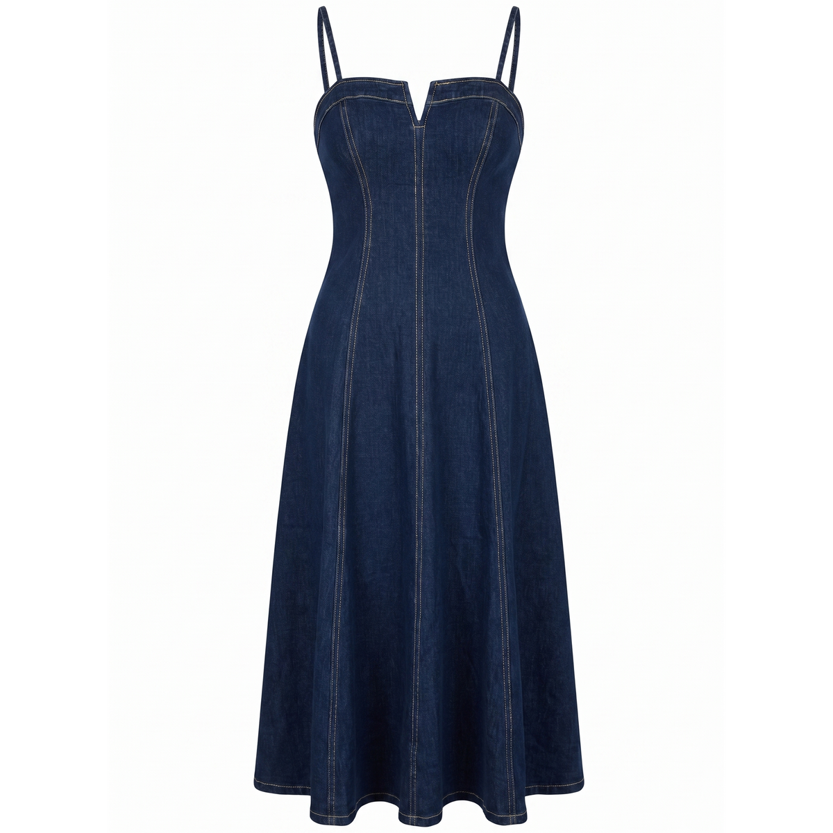 Strapped Denim Blue Dress