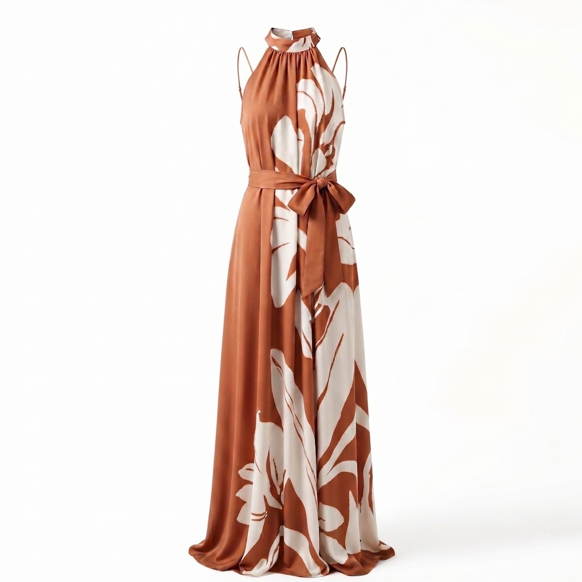 Brown Print Dress