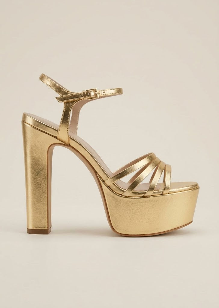 Gold Block Heels