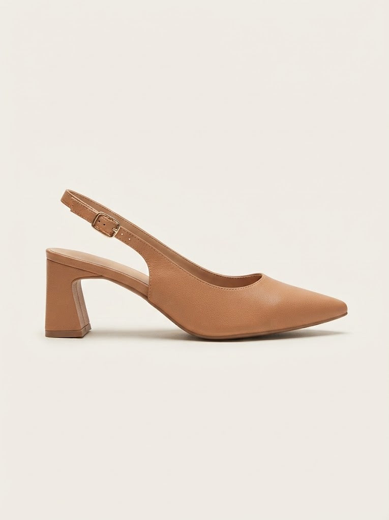 Slingback Block Heel Pumps