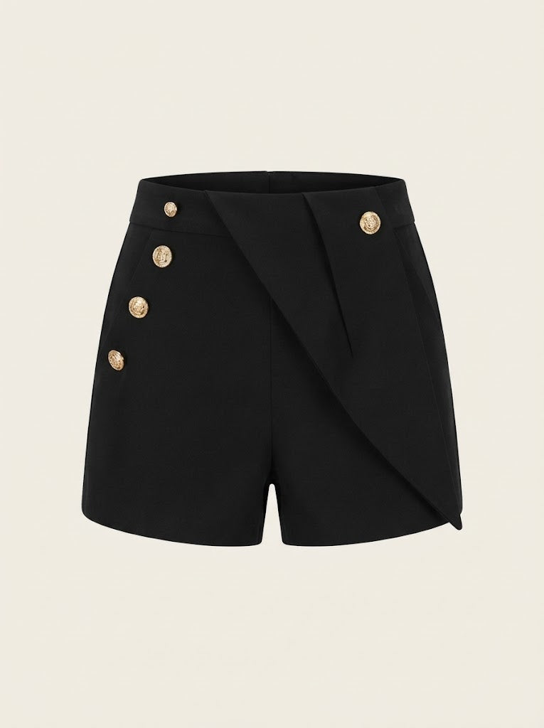 Asymmetric Button Shorts