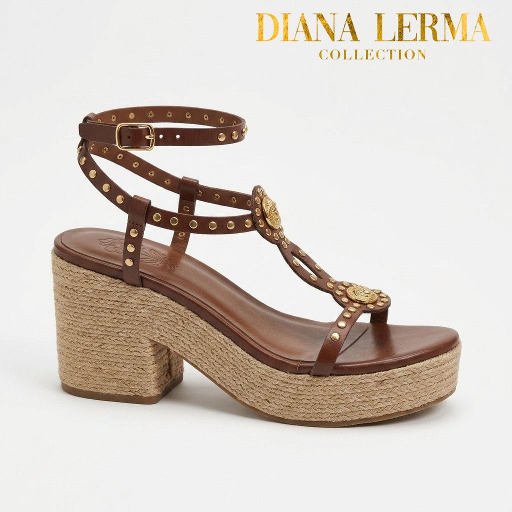 Strappy Mocha Chunky Heels