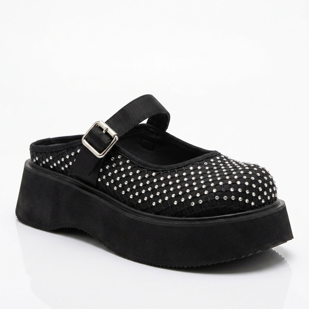 Black Studded Chunky Shoes