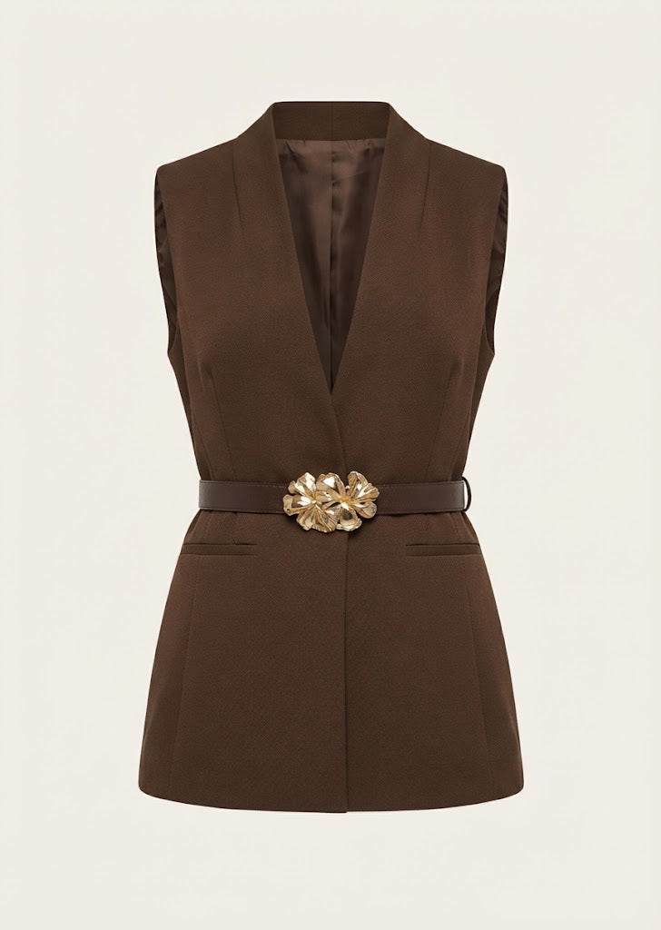 Belted Tailored Vest