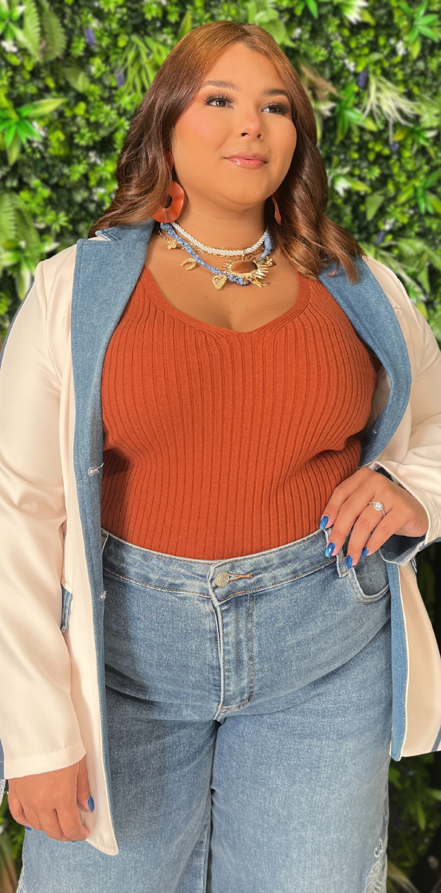 Orange Knit Top