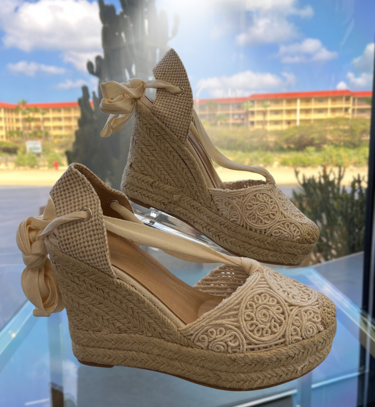 Creme and Beige Wedges