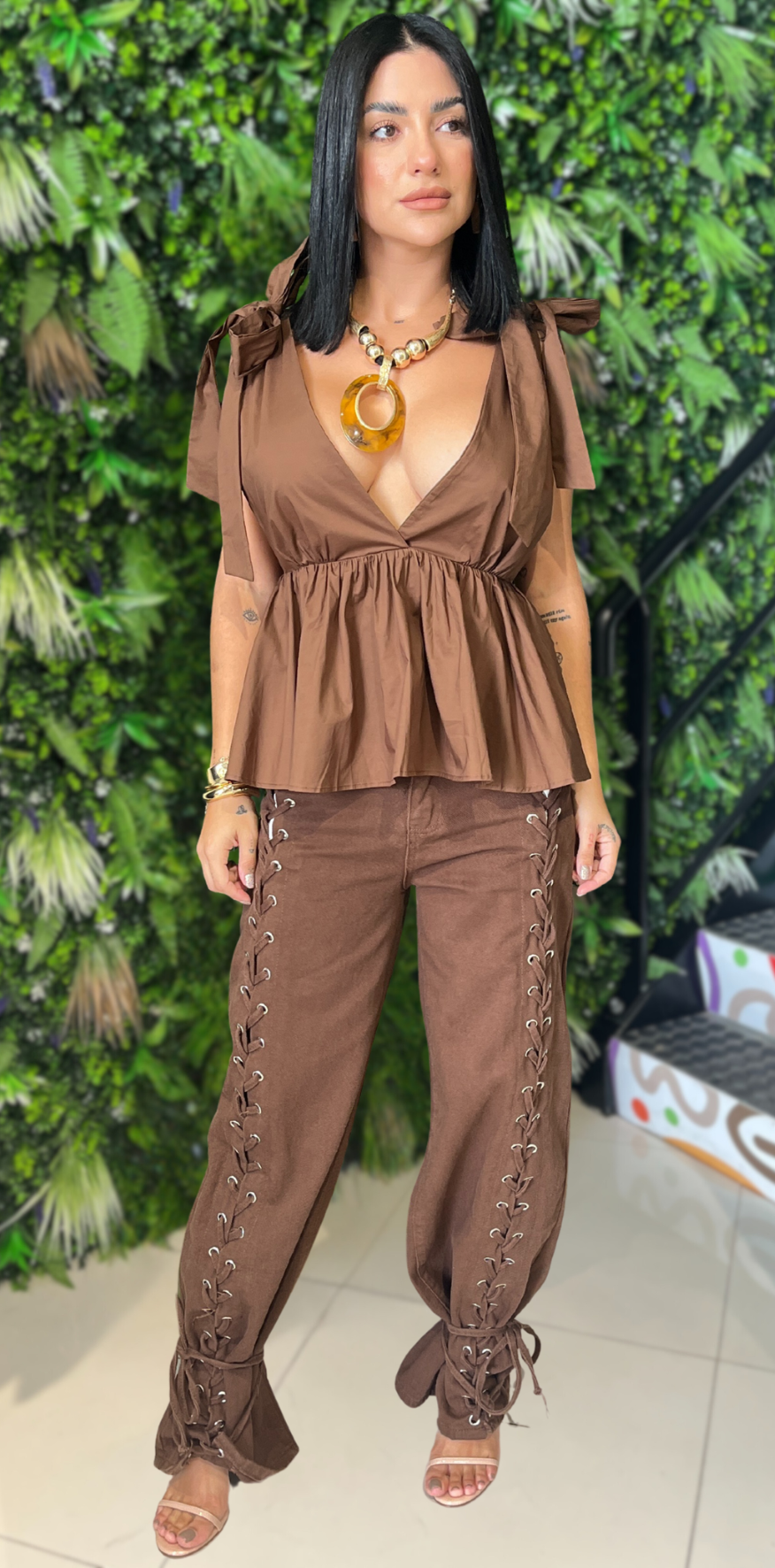 Brown Western Jeans