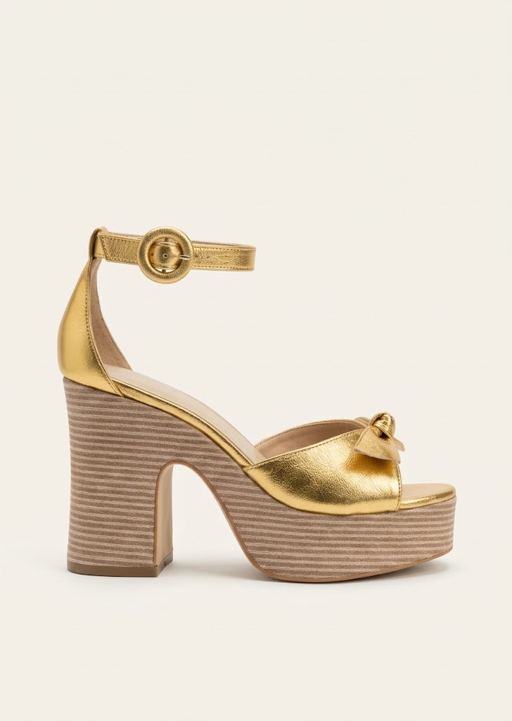 Gold Chunky Heels