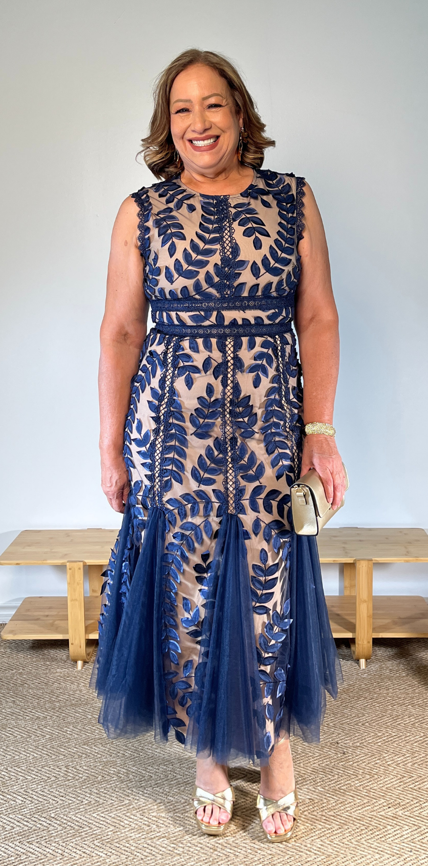 Navy Blue Floral Dress