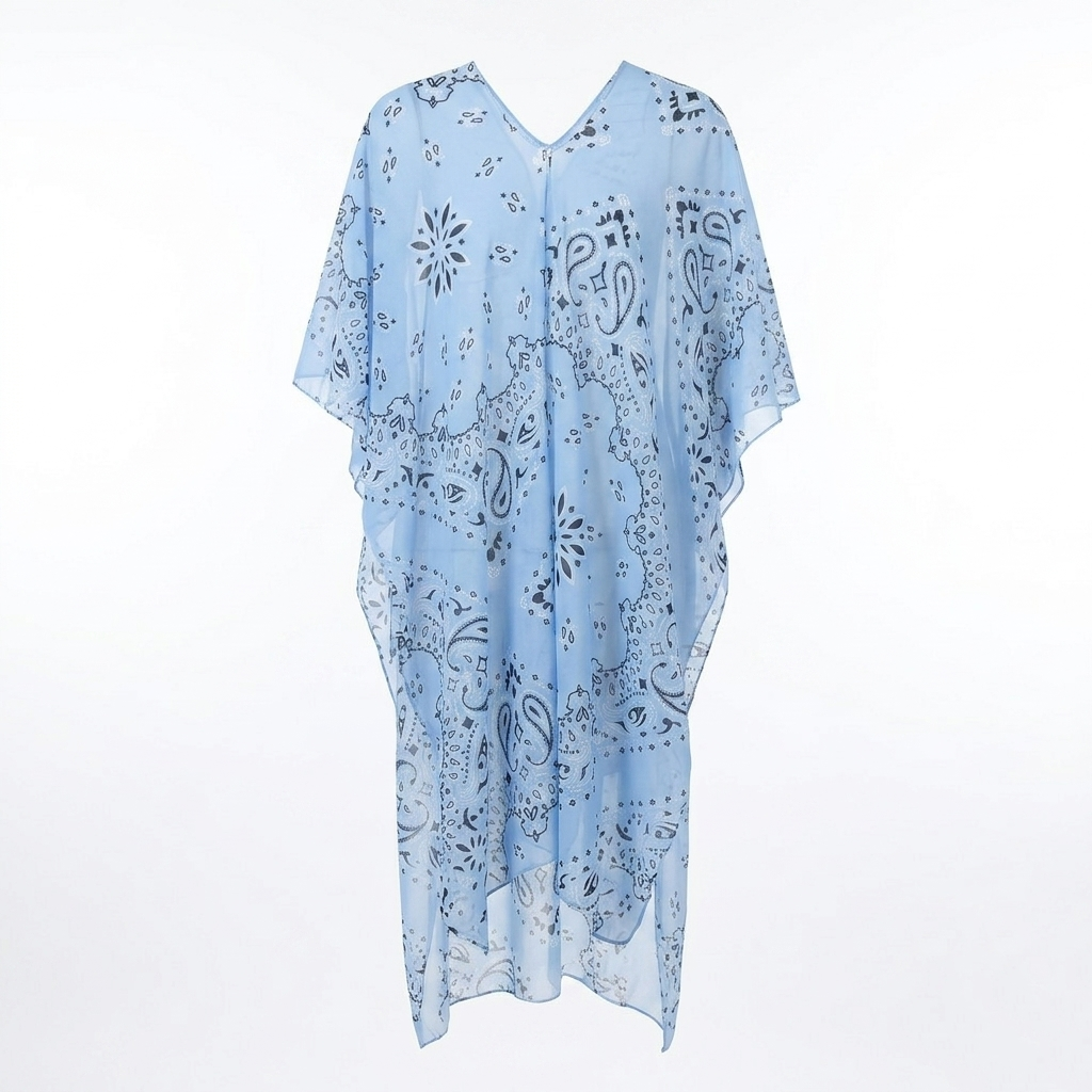 Blue Print Poncho