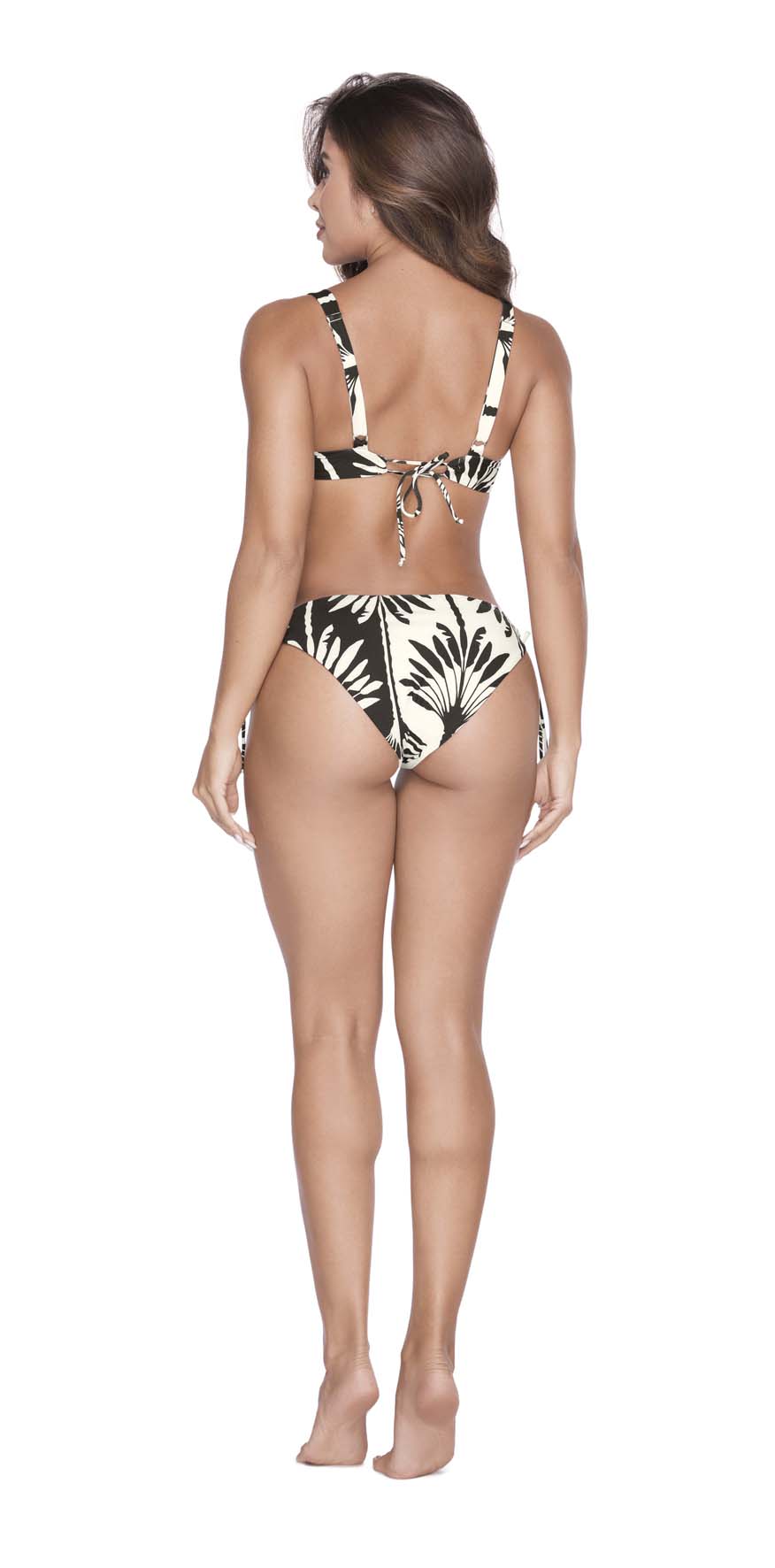 Black Print White Bikini Bottom
