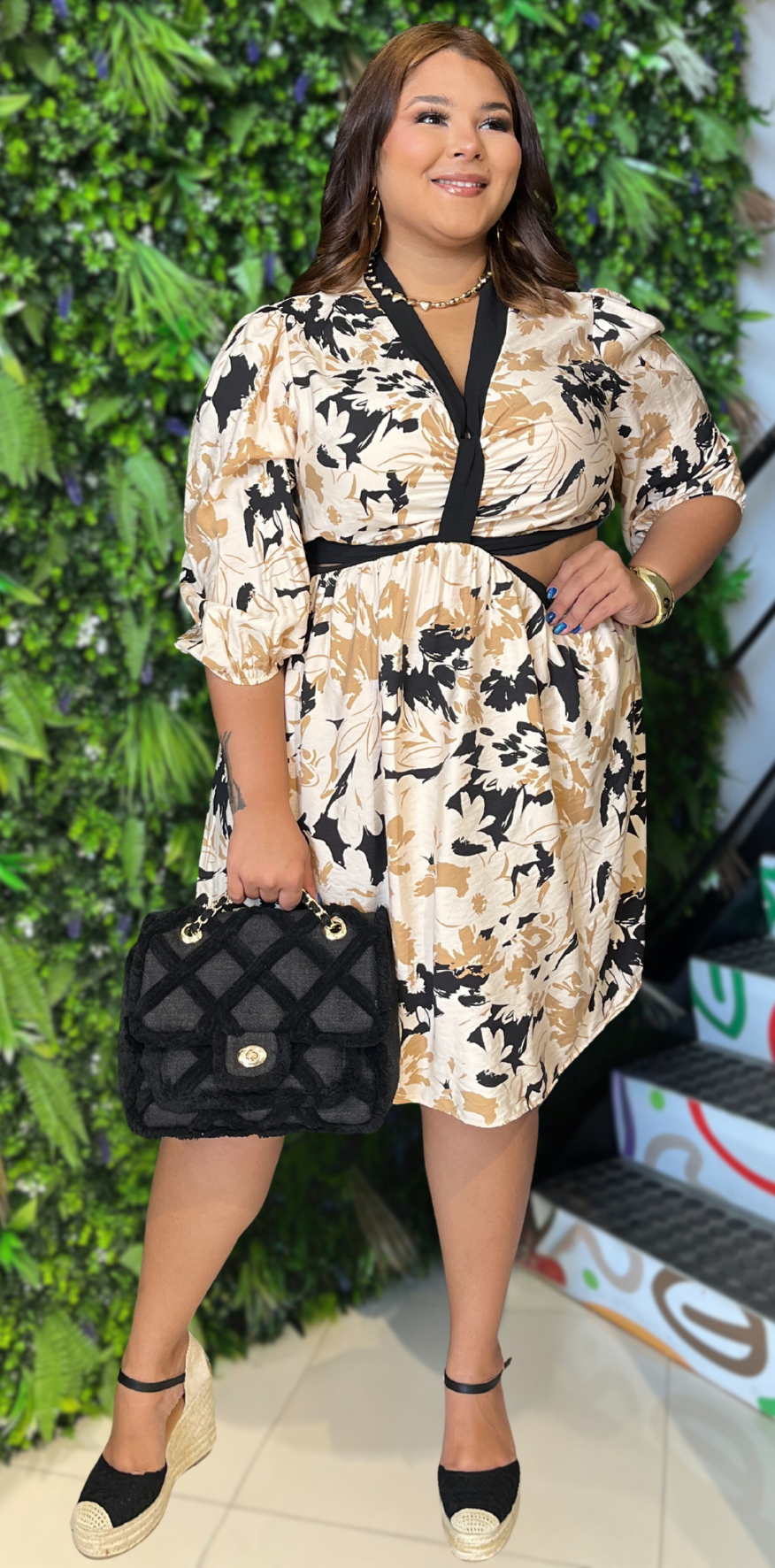 Fall Floral Print Dress