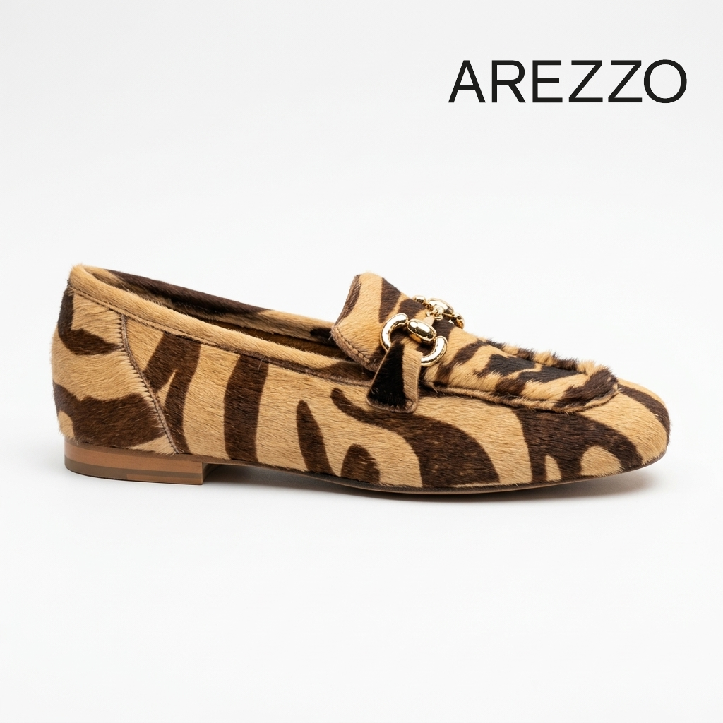 Brown Tiger Print Loafers