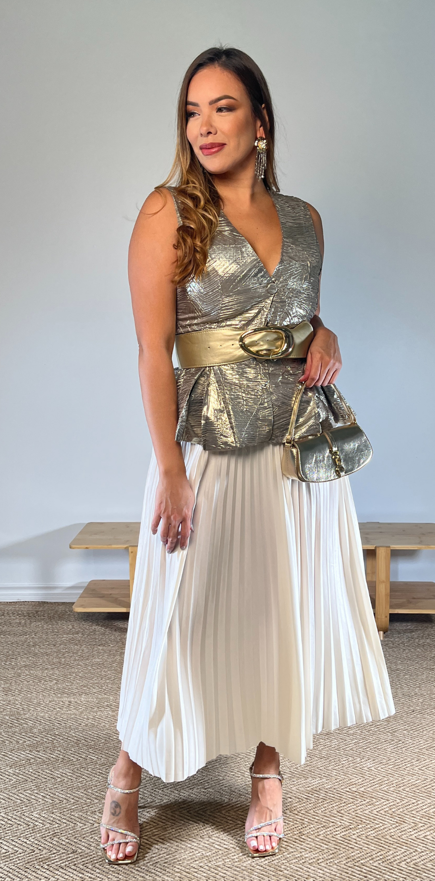 Long Pleated Skirt