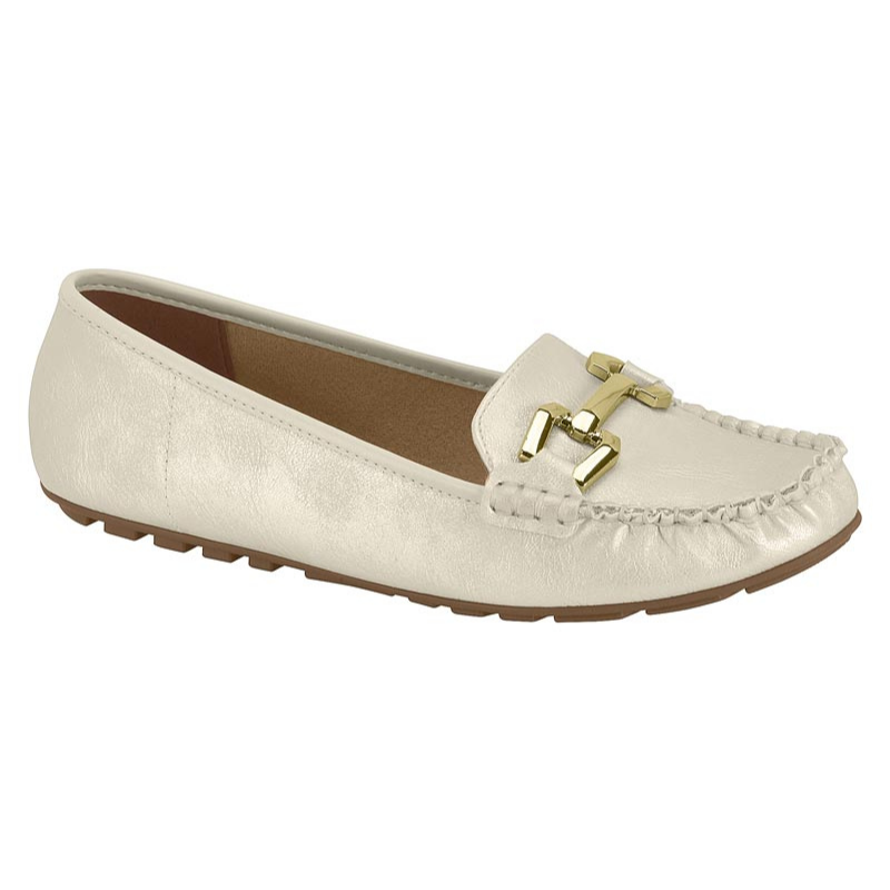 Gold Detail White Flats