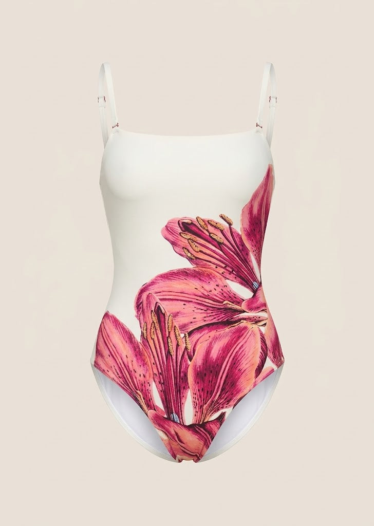 Floral Print One Piece Swimsuit