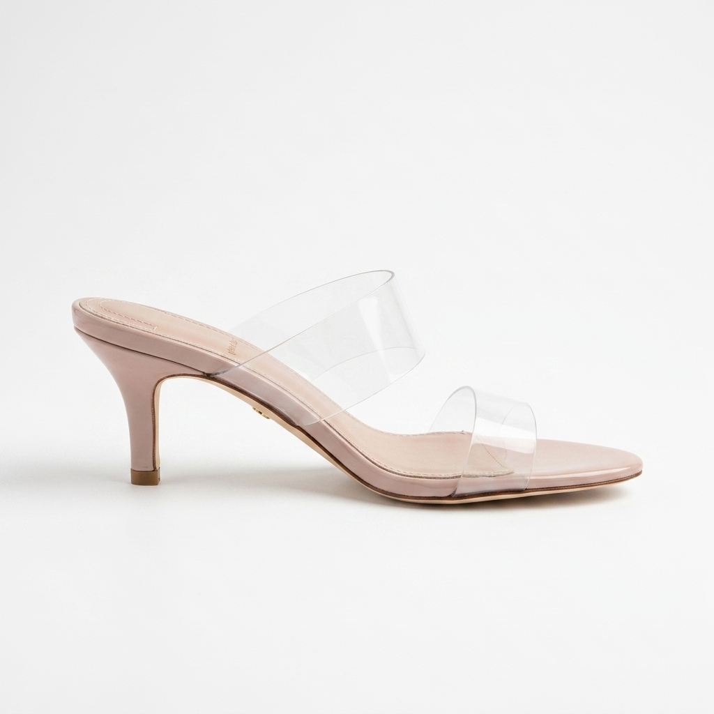 Clear Straps Kitten Heels
