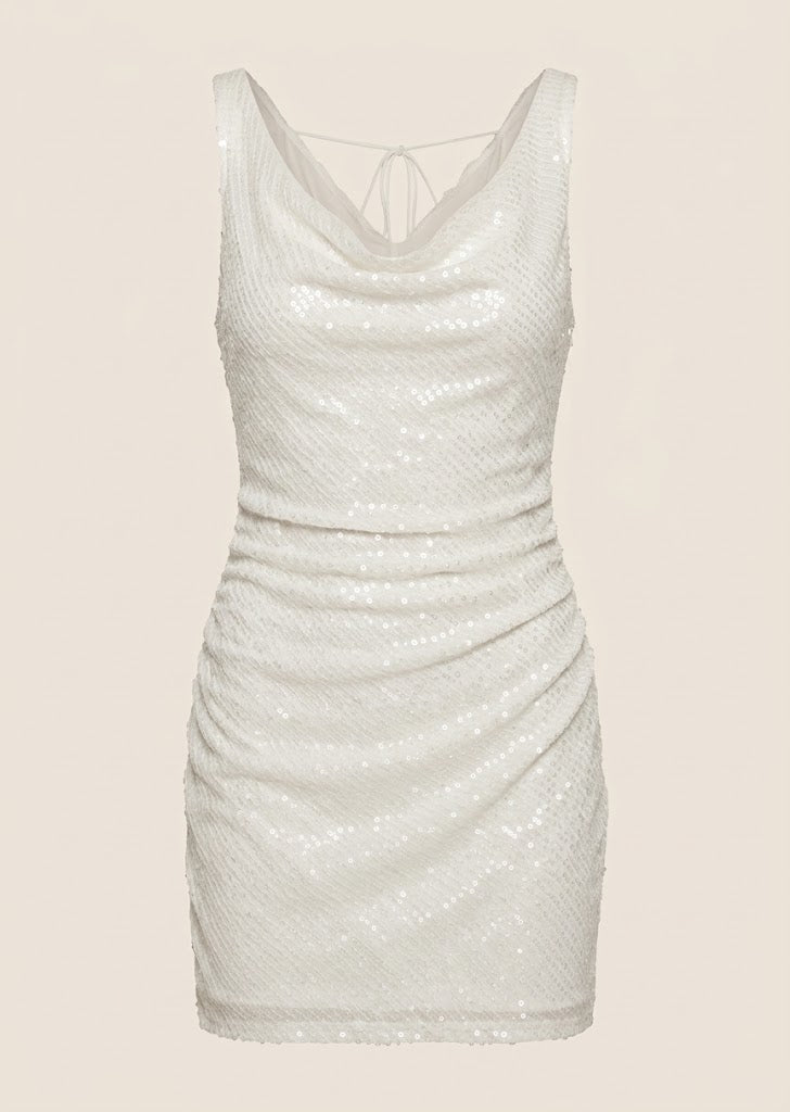 Sequin Ruched Mini Dress
