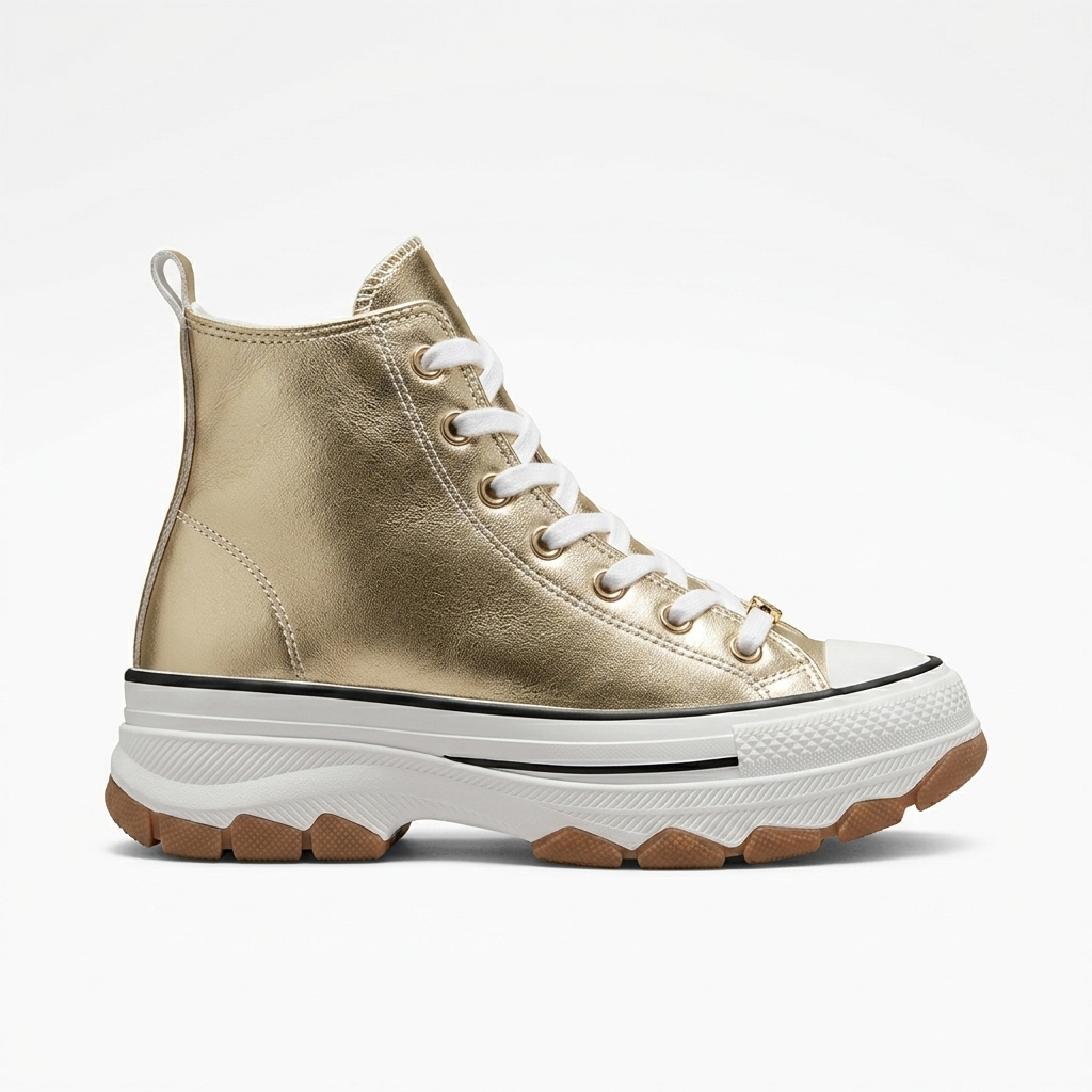 Gold High Top Shoes