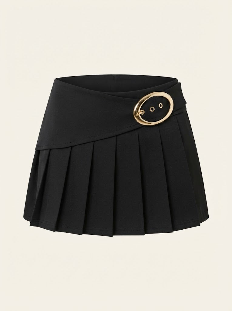 Buckled Pleated Skort