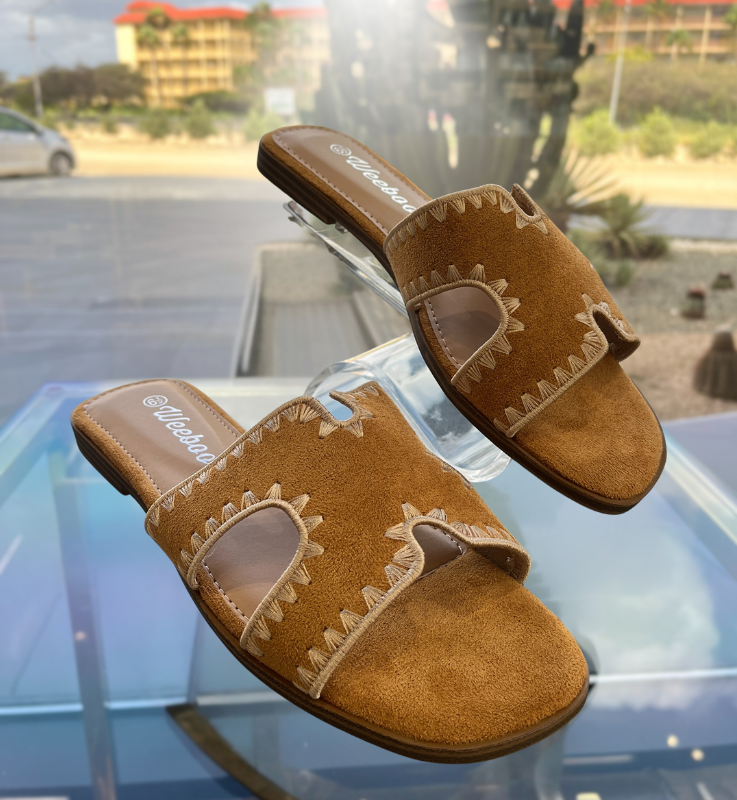 Tan Slide Sandals