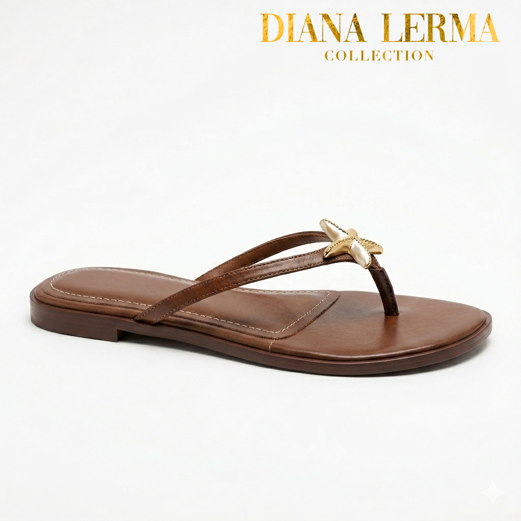 Gold Star Mocha Slide Sandals