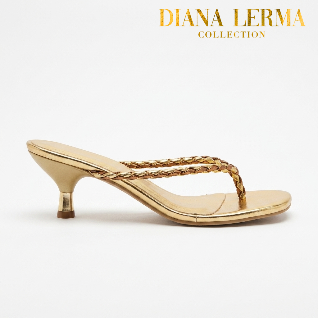 Gold Slide Kitten Heels